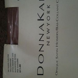 Donna Karan Opaque Satin Hosiery, Sheer to Waist, Size tall, nude